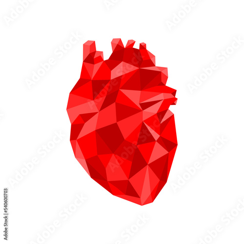 Geometric polygonal human heart logo icon vector illustration