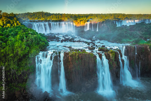 Fototapeta Naklejka Na Ścianę i Meble -  Iguazu Falls dramatic landscape, view of Argentina side, South America