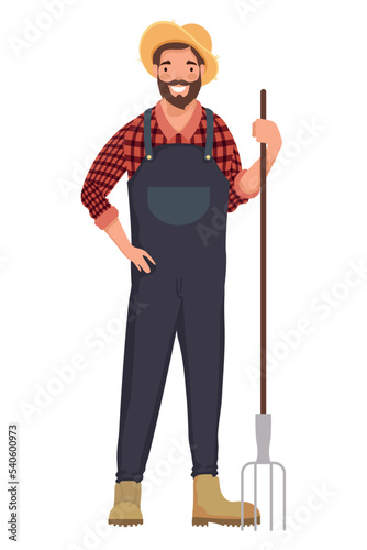 male farmer with rake