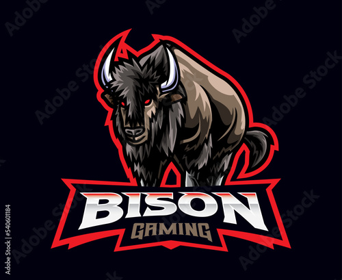 Bison mascot logo design