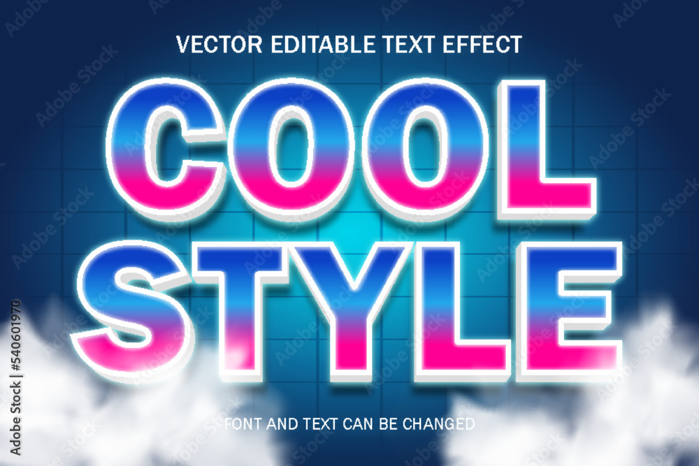 Fototapeta premium cool style typography lettering 3d editable text effect font style template background banner