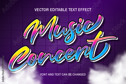 music concert font typography editable text effect style lettering template background design