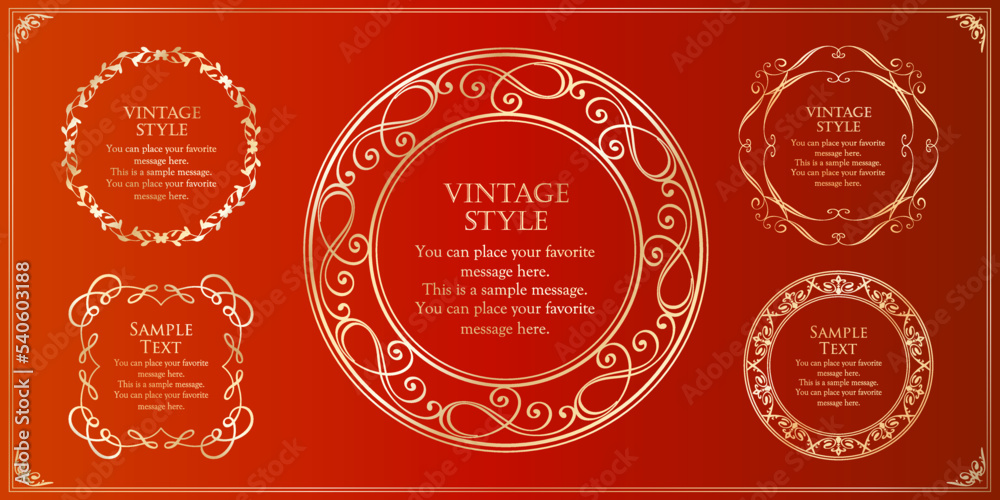 Christmas motif frame design set. Gorgeous and elegant design material Christmas motif frame design set. Gorgeous and elegant design material