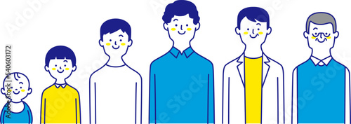 男性　世代　上半身　笑顔　YCカラー