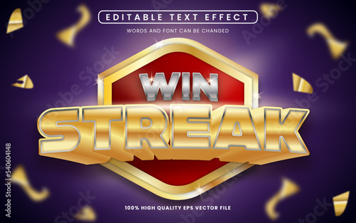 win streak text effect editable, in luxury casino style
