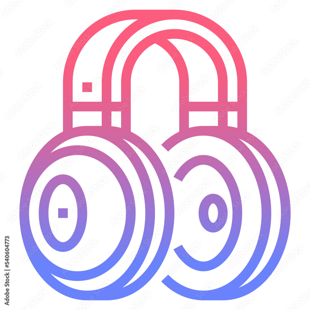 Headphone line gradient icon