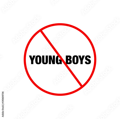 Free Download Young Boys banned vector icon. Boy banned here monogram. - GFXLoad