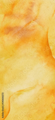 Abstract gold and yellow watercolor paint background.