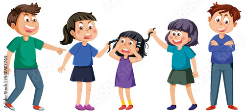 Bullying kids character collection