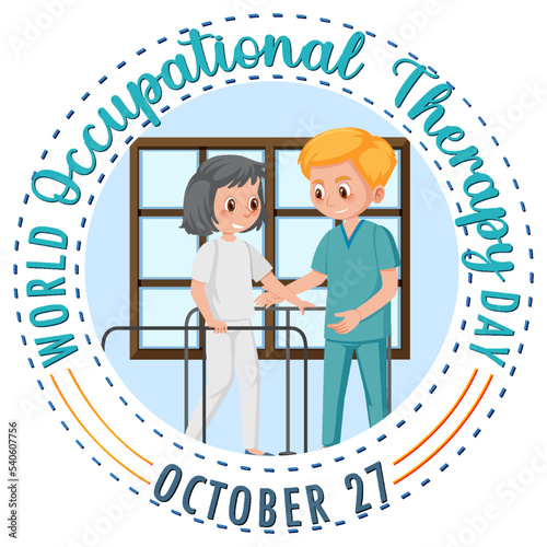 World occupational therapy day text design