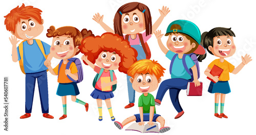 Happy children cartoon character