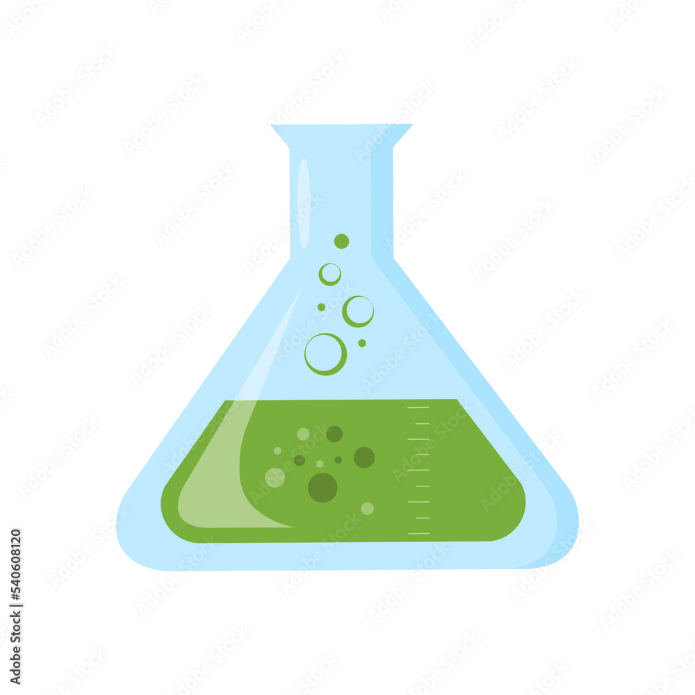 Lab flask icon isolated on white background. Flat vector illustration Lab flask icon isolated on white background. Flat vector illustration