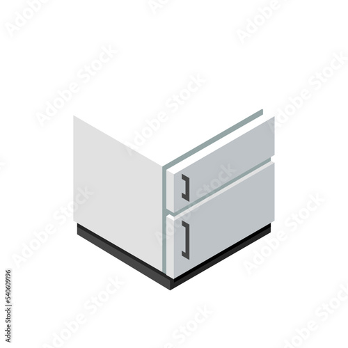 Refrigerator fridge colored isometric vector illustration