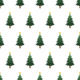 Seamless Pattern with Christmas Tree