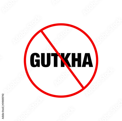 NO Gutkha typography icon. Banned Gutkha typography icon.