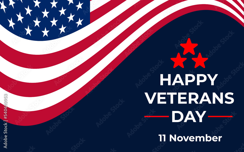 Veteran's day Background. Honoring all who served. Veteran's day illustration with american flag and Soldiers. Veteran's day poster and modern Design.