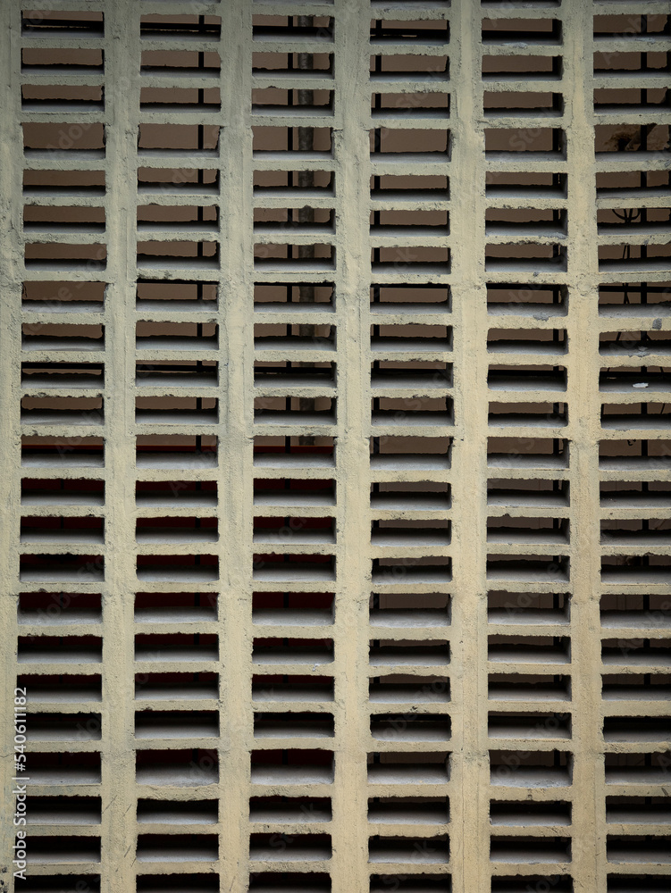 Cement Wall with Symmetrical Rectangular Holes Cement Wall with Symmetrical Rectangular Holes