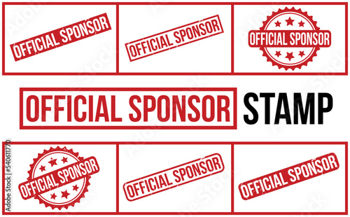 Official Sponsor Rubber Stamp Set Vector