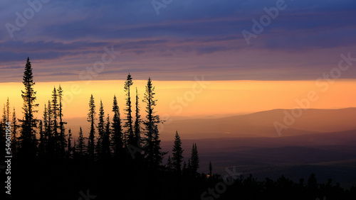 sunset in the mountains