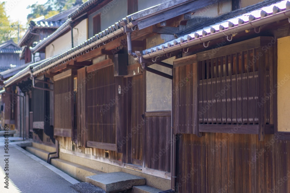 日本の古い家並み