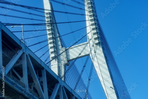 Fototapeta Naklejka Na Ścianę i Meble -  日本の瀬戸内海に掛かる瀬戸大橋の写真