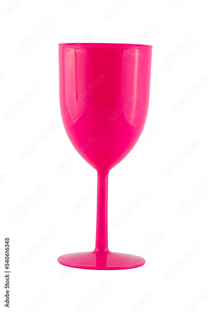 Pink plastic wine glass