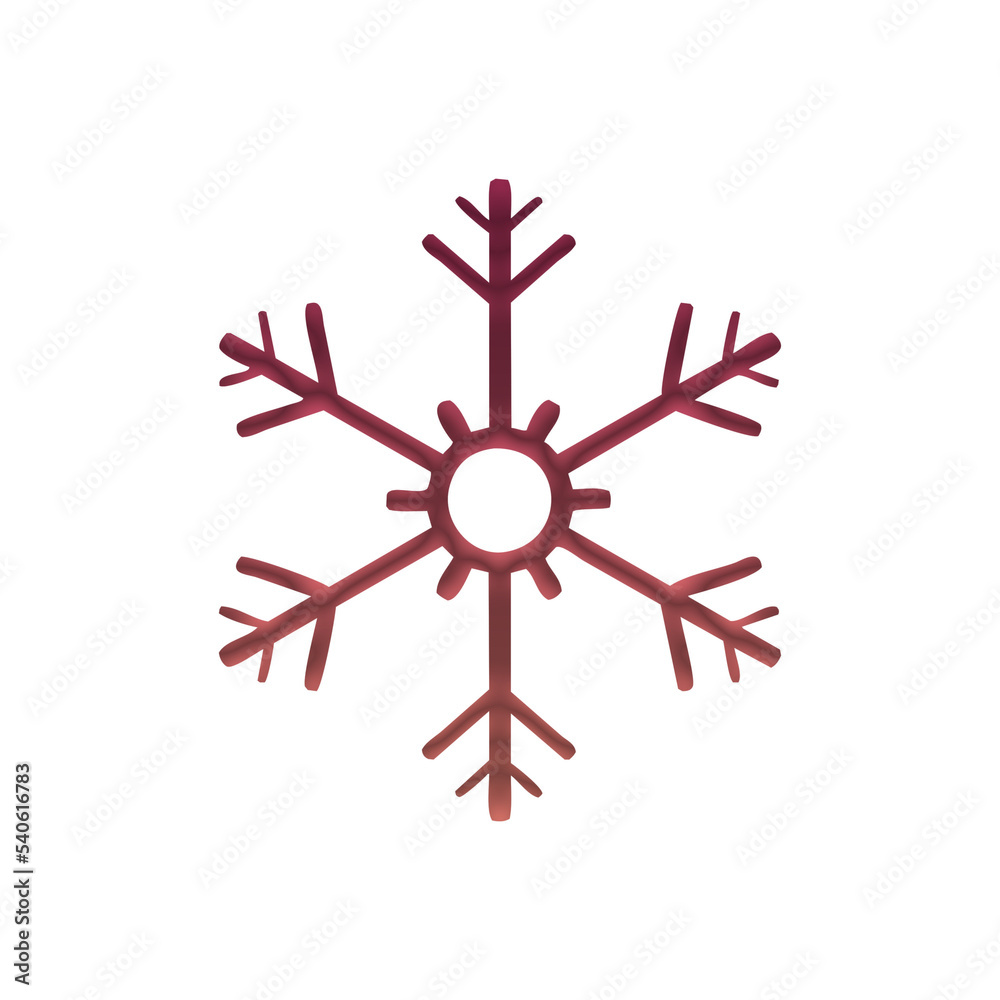 red snowflake isolated on white