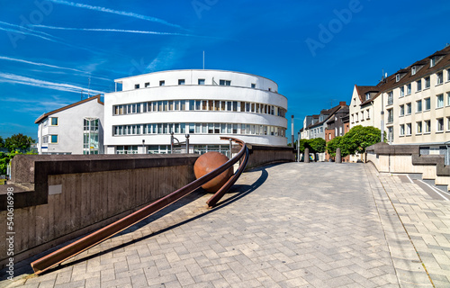 Rail monument on a bridge in Troisdorf - North Rhine-Westphalia, Germany photo