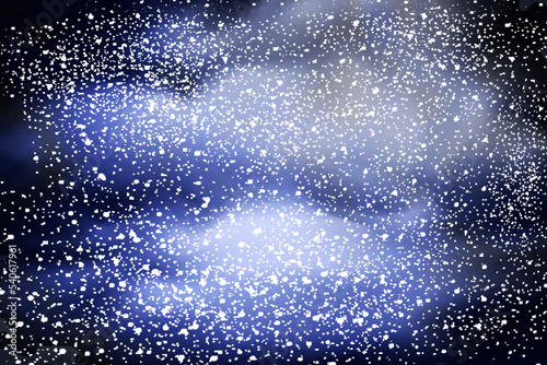 Christmas snow. Heavy snowfall. Falling snowflakes on transparent background. White snowflakes flying in the air. Vector illustration.