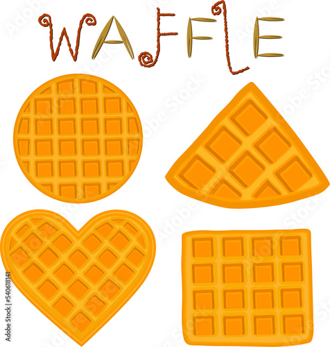various sweet tasty waffles