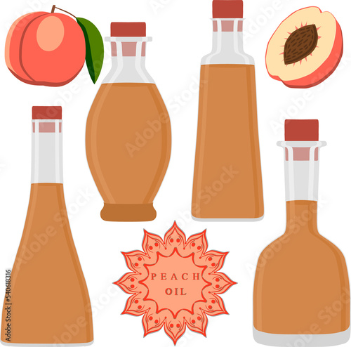 Various sweet tasty oil in glaas bottles photo