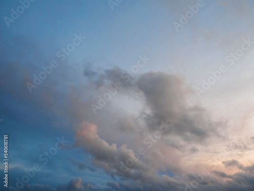 Blue cloudy sky background. Nature background for design purpose and sky swap. © mark_gusev
