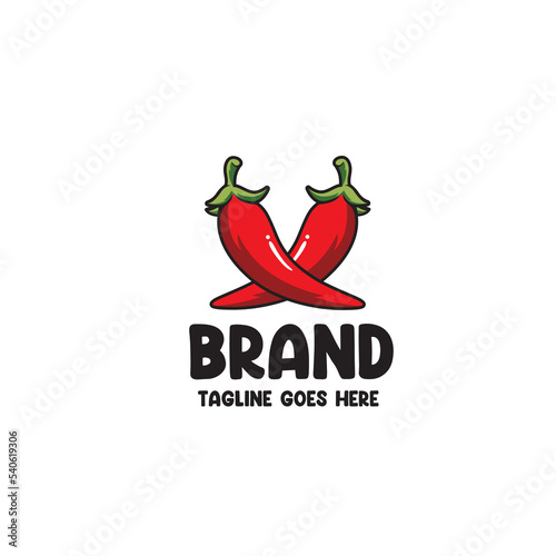 two hot chilies design vector