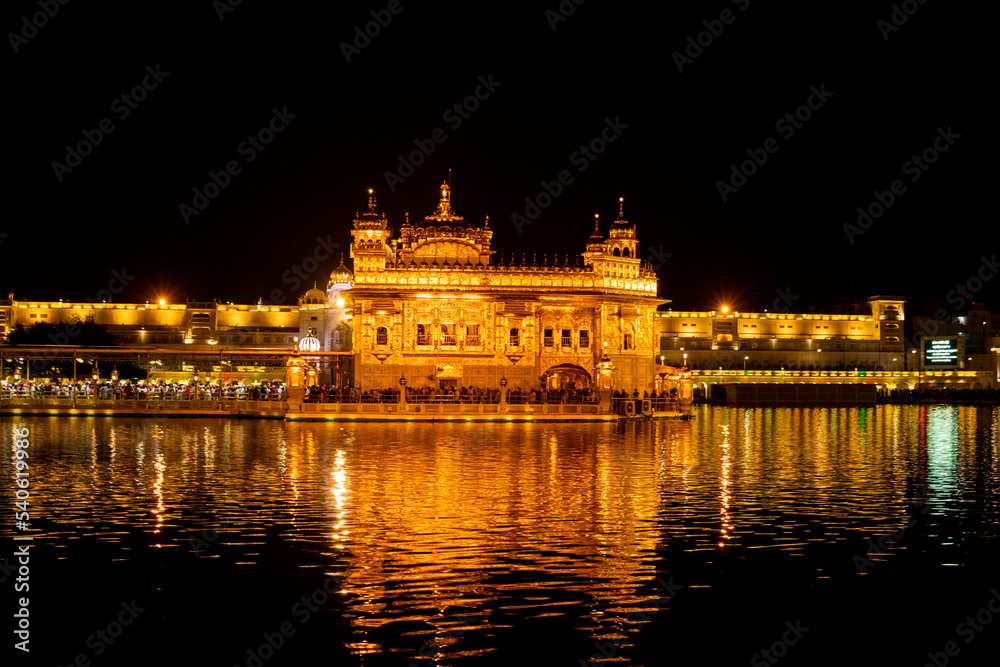 Various views of the Golden Temple at night, Amritsar