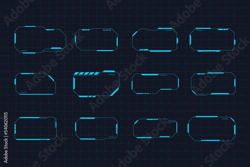 Set of Futuristic Border Icon