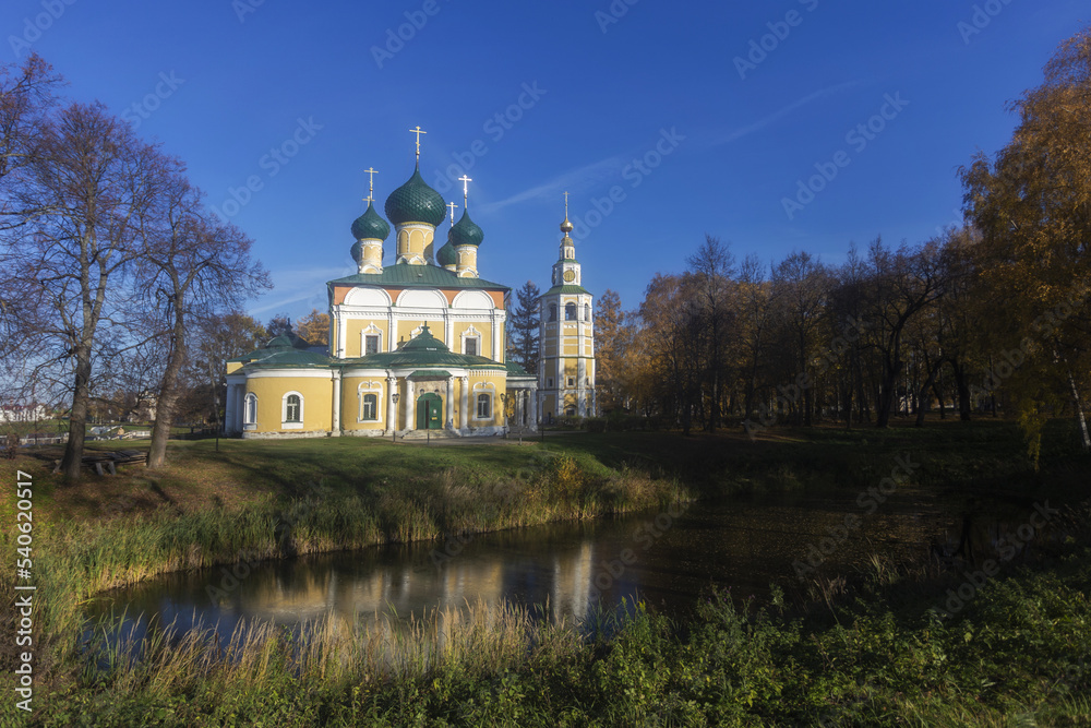 Transfiguration Cathedral of the Kremlin in Uglich on a autumn sunny day