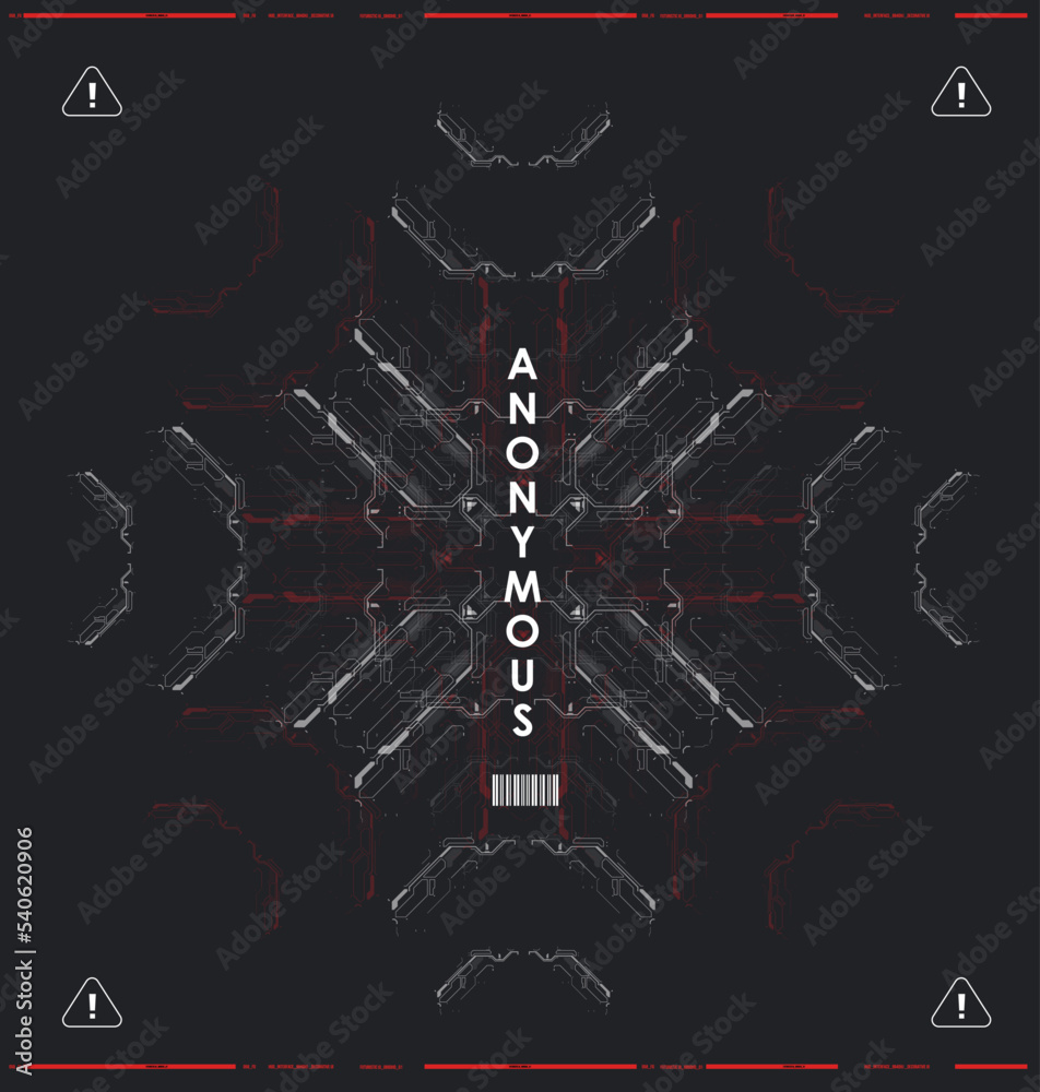 Cyberpunk futuristic poster. Tech Abstract poster template with HUD ...