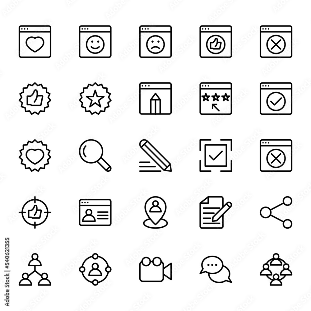 Outline icons for Feedback Outline icons for Feedback