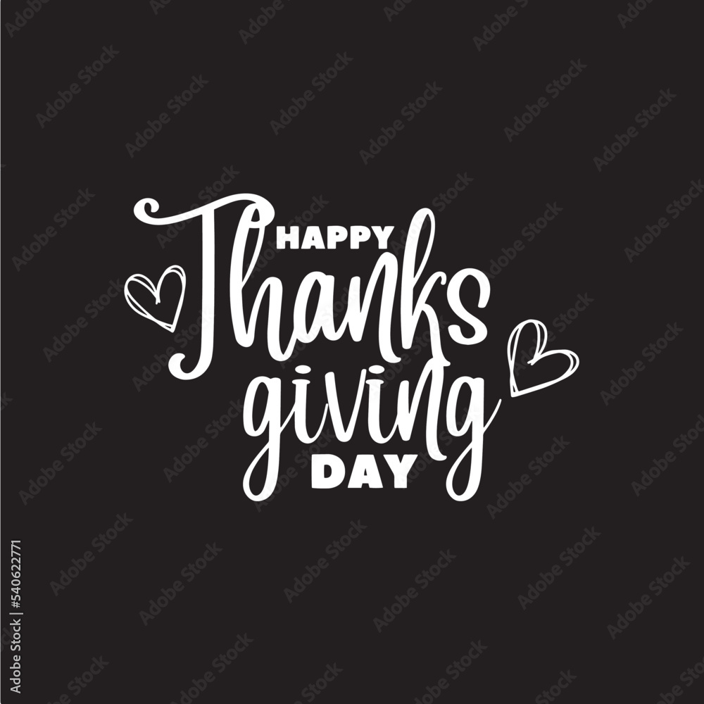 happy thanks giving day lettering
