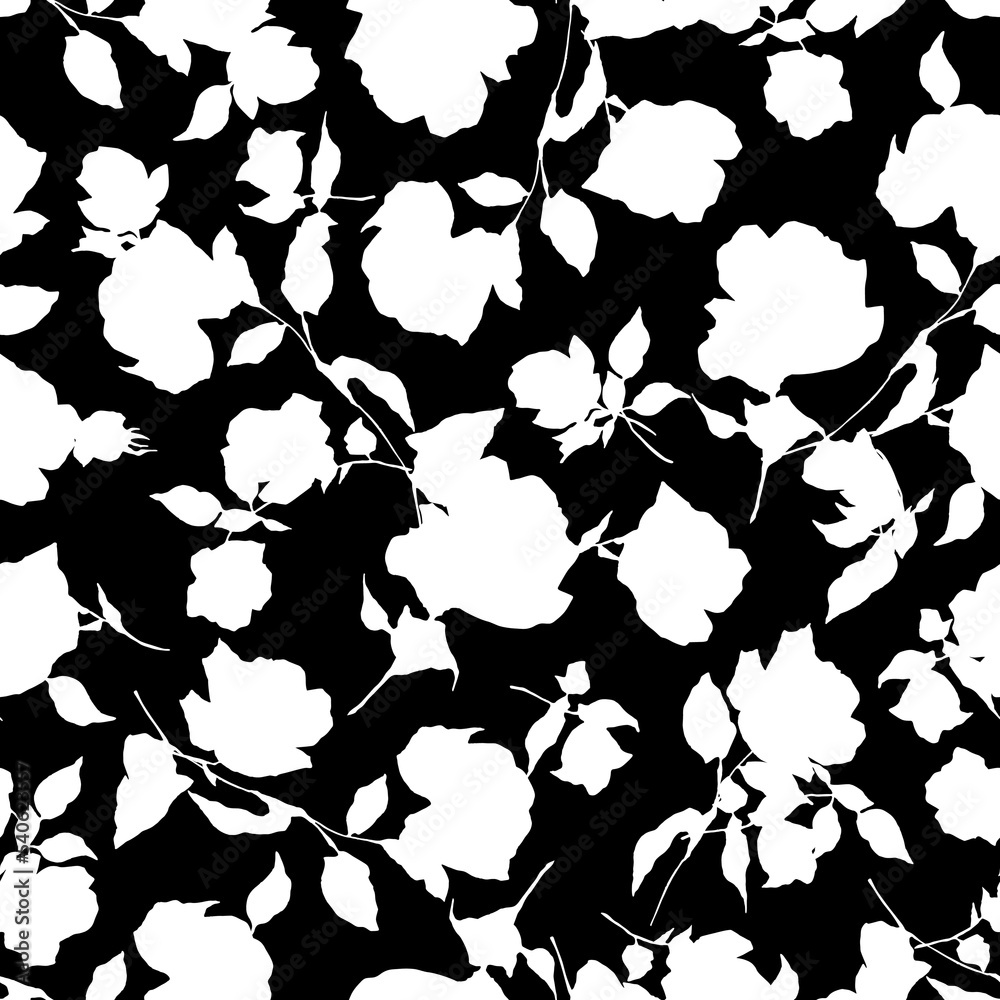 Naklejka premium Seamless and beautiful flower illustration pattern,