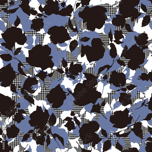 Seamless and beautiful flower illustration pattern,