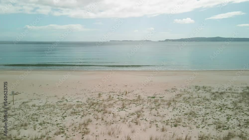 Drone rising over sand bank at the beach Drone rising over sand bank at the beach