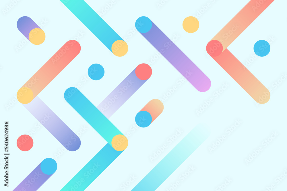 Abstract dynamic motion rainbow gradient lines and dots on light blue background Abstract dynamic motion rainbow gradient lines and dots on light blue background