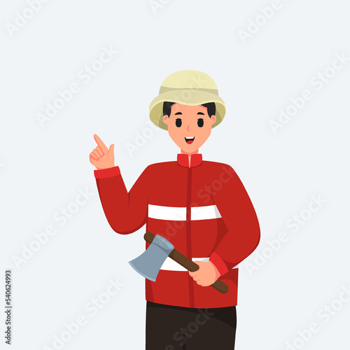 Man with Lumberjack Profession Character Design Illustration
