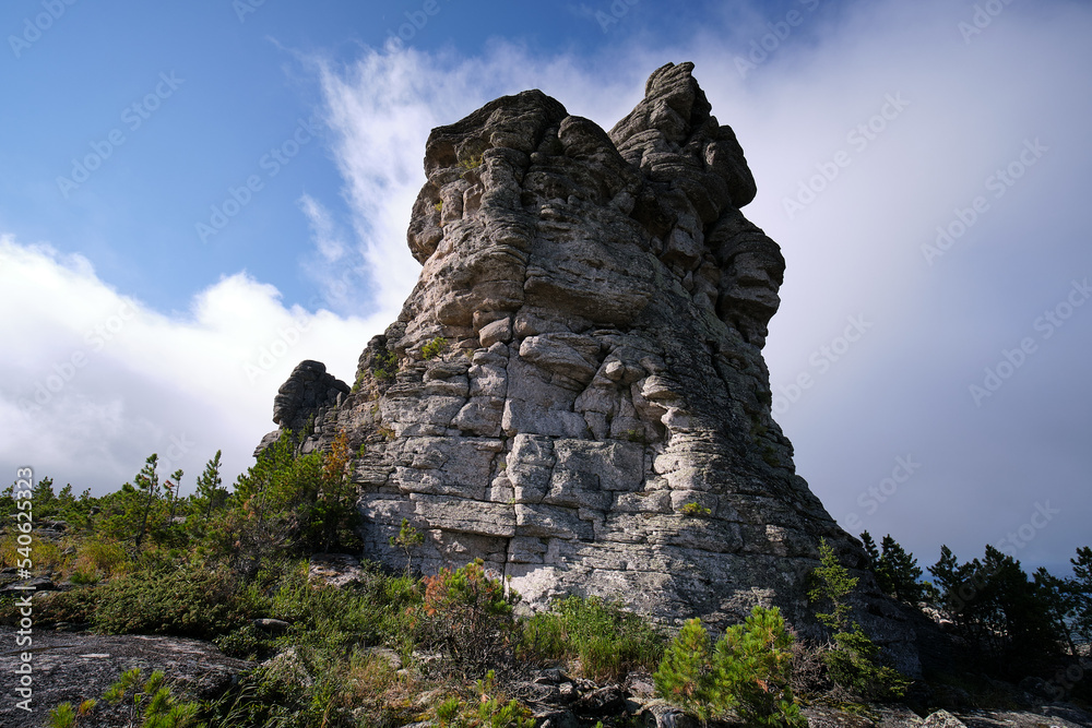 natural stone pillar and sky