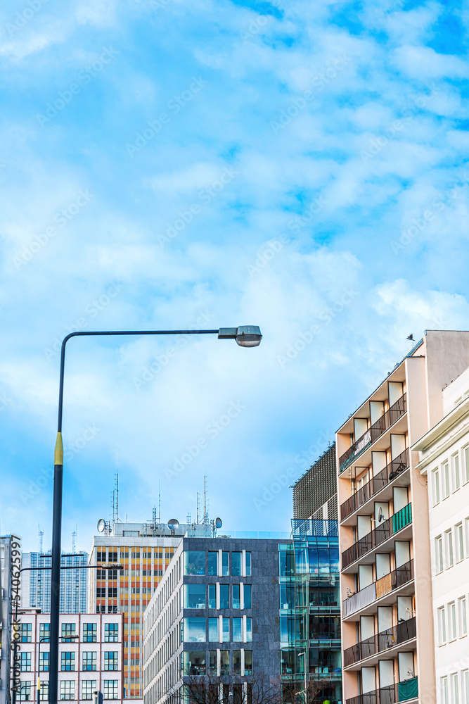 Fototapeta premium Street view of downtown in Warsaw, Poland