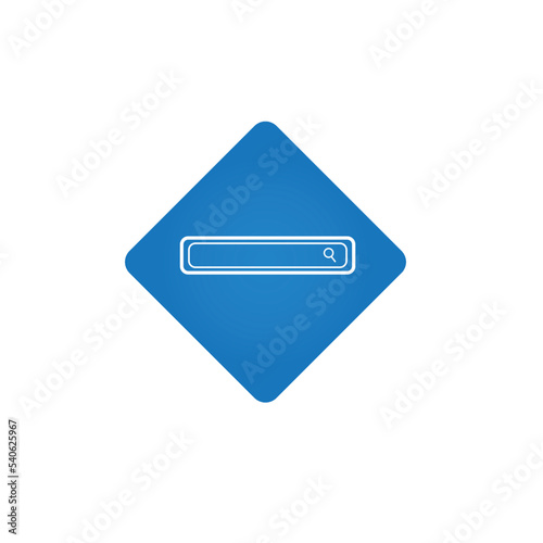 Search engine icon. Text box to search on the Internet. Vector illustration.
