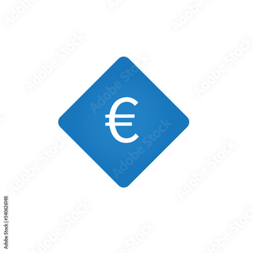 Euro sign on icon. Vector illustration.