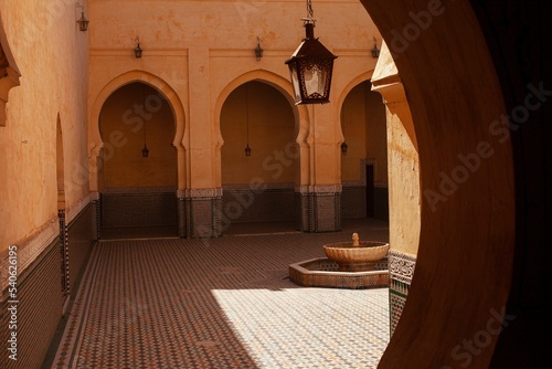 Fountain in Mausoleum of Moulay Ismail in Meknes in Morocco