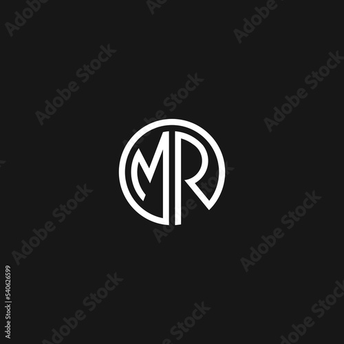 MR initial monogram vector icon illustration